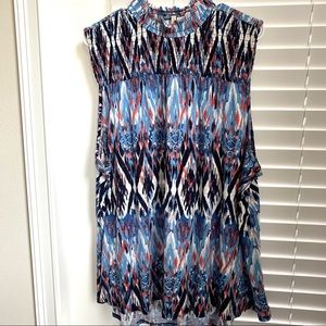 CATO Red/Blue/Black Sleeveless Top - 22/24W